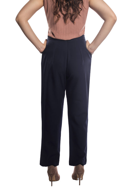 Tapered Trouser In Navy Blue