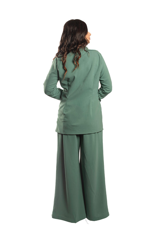 Flared Trousers In Sage Green