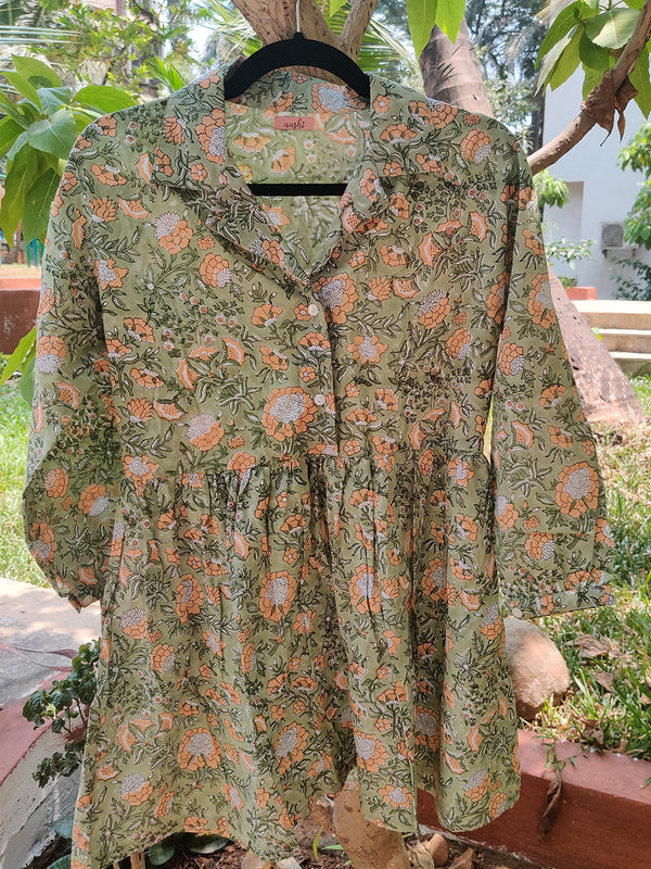 Take It Or Leaf It Fit And Flare Dress in Sage