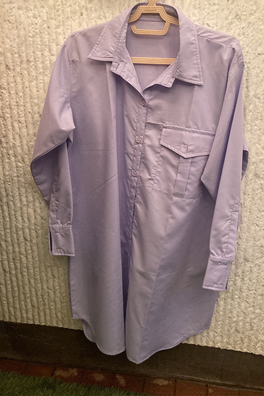Boyfriend Shirt Dress in Lilac